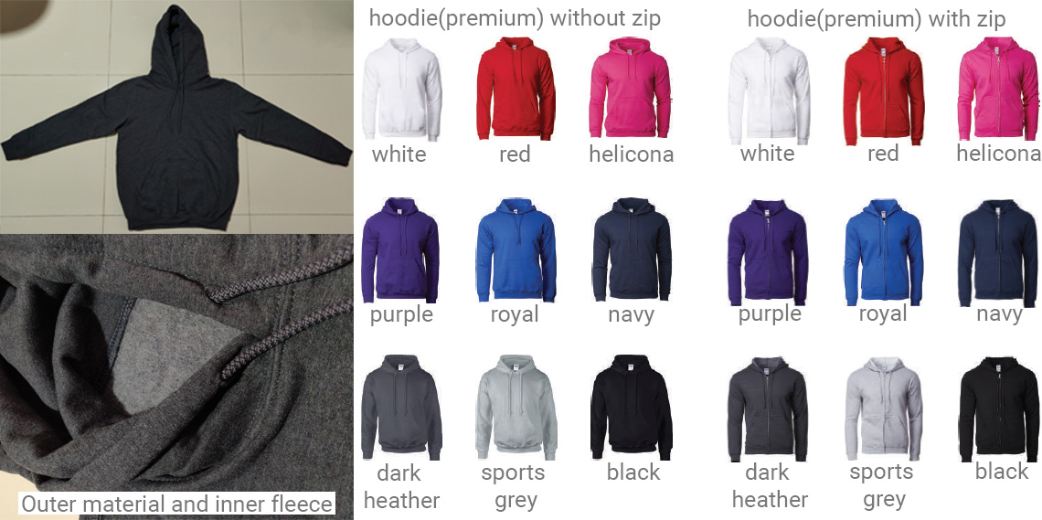 Premium Hoodies with and without Zip